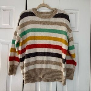 Entro Colorful Striped Crew Neck Sweater